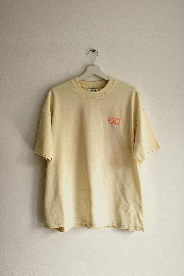 Signature T-Shirt Off White with Peach Print