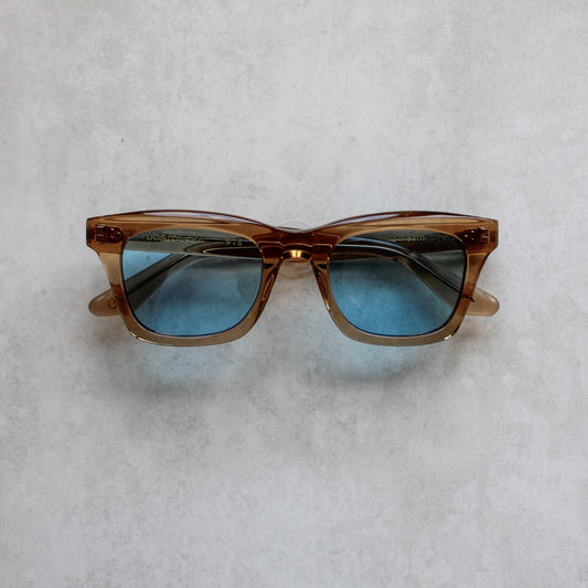918 Clear Light Brown Frame with Light Blue Lenses