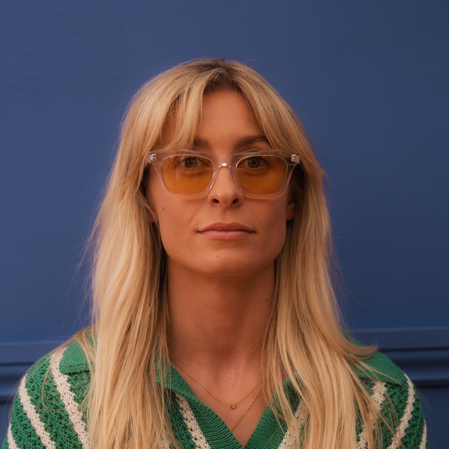 918 Clear Frame with Golden Lenses