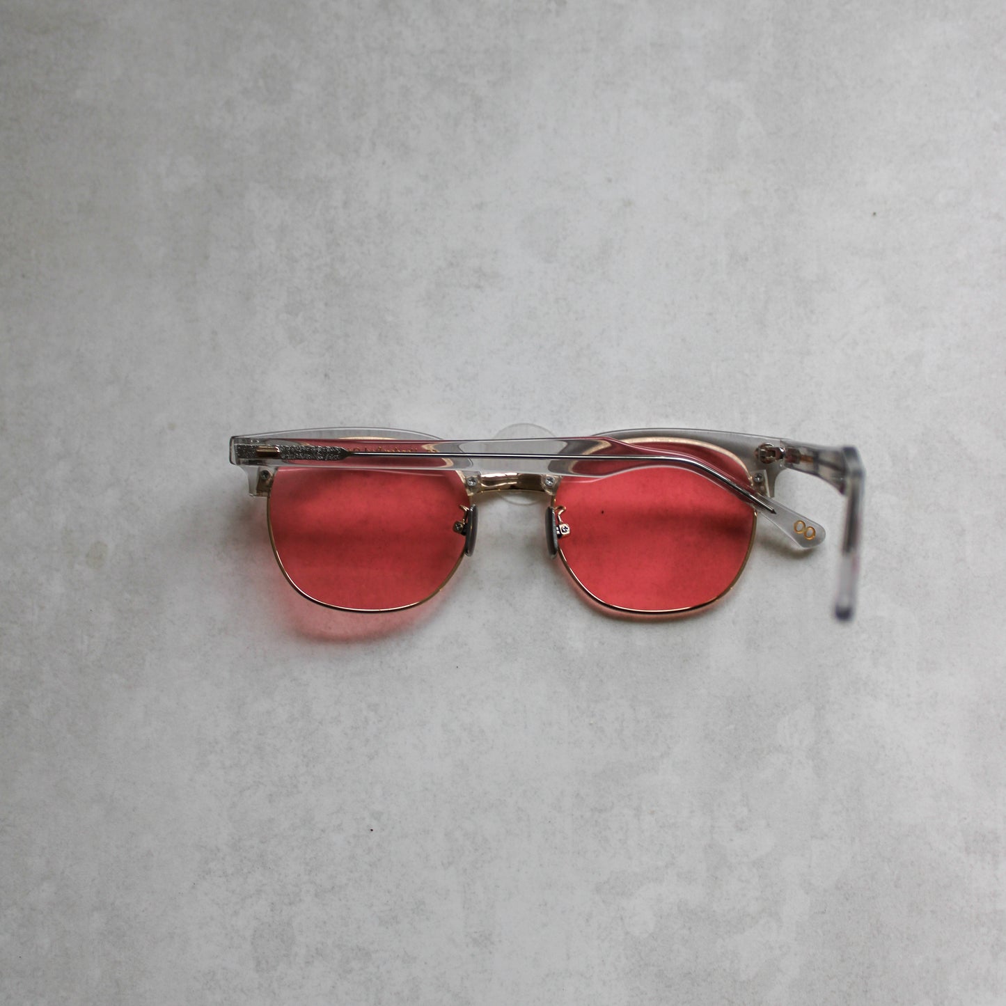 1/1 Clear Frame with Metal Details and Pink Lenses