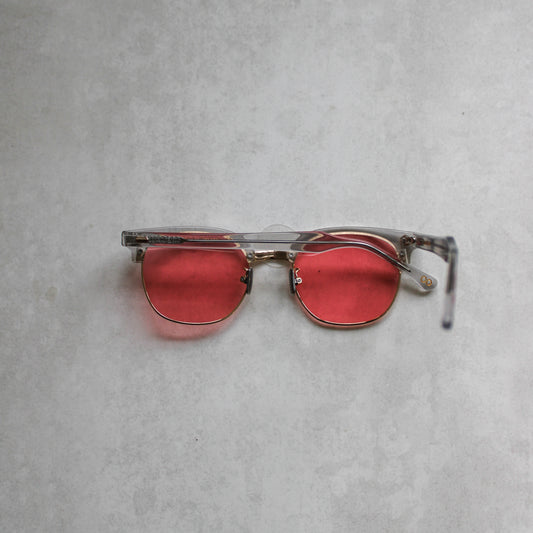 1/1 Clear Frame with Metal Details and Pink Lenses