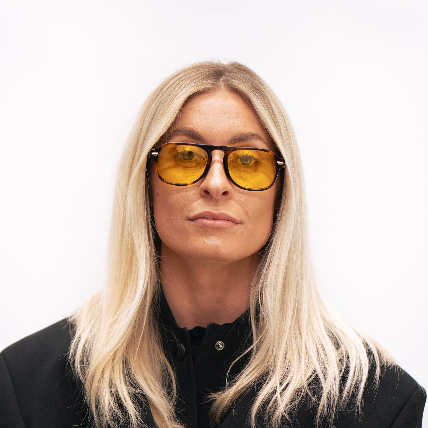 346 Brown Tortoiseshell Frame with Yellow Lenses