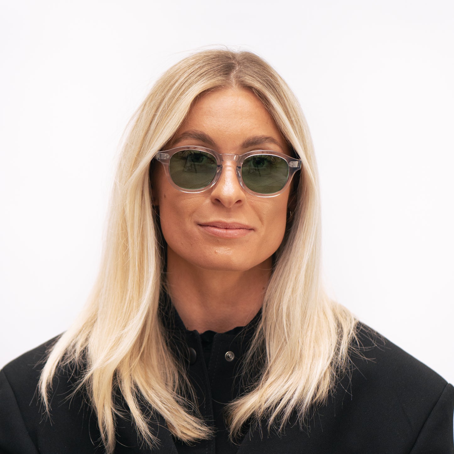 105 Clear Frame with Light Green Lenses