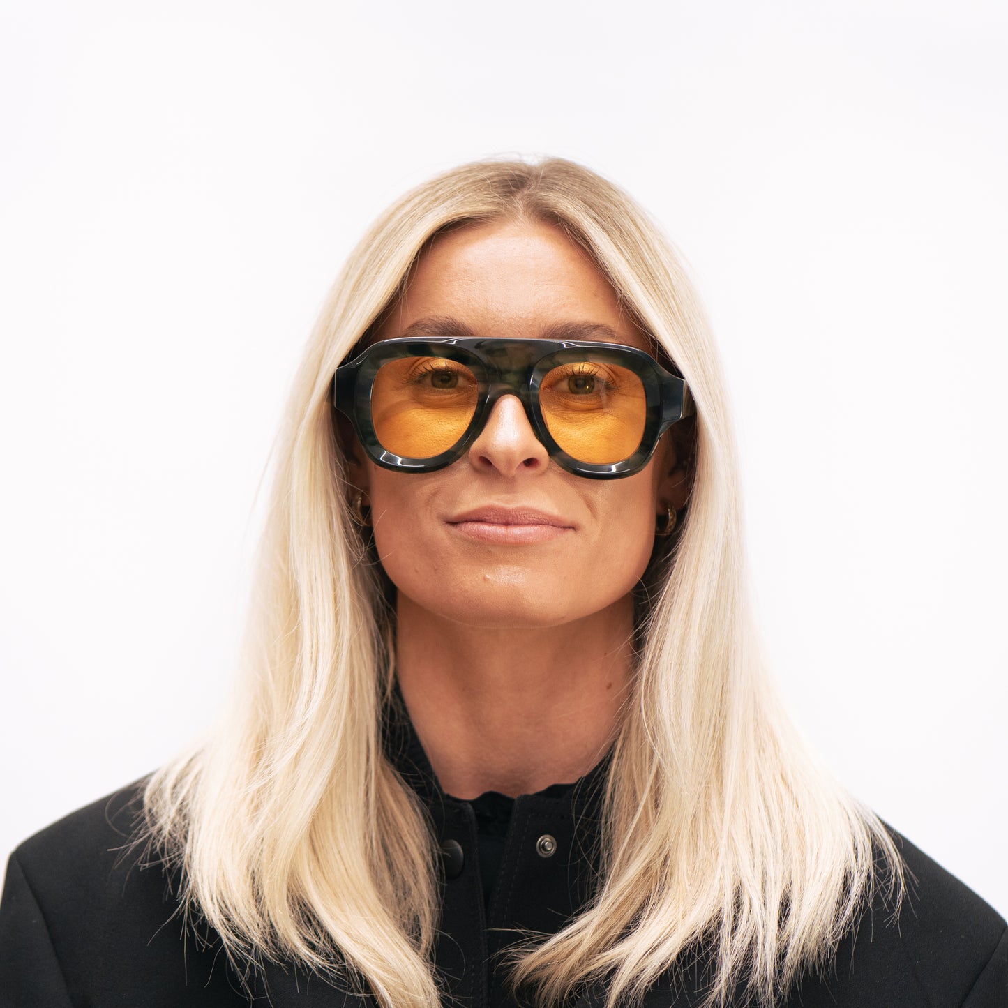 514 Green Marble Frame with Yellow Lenses