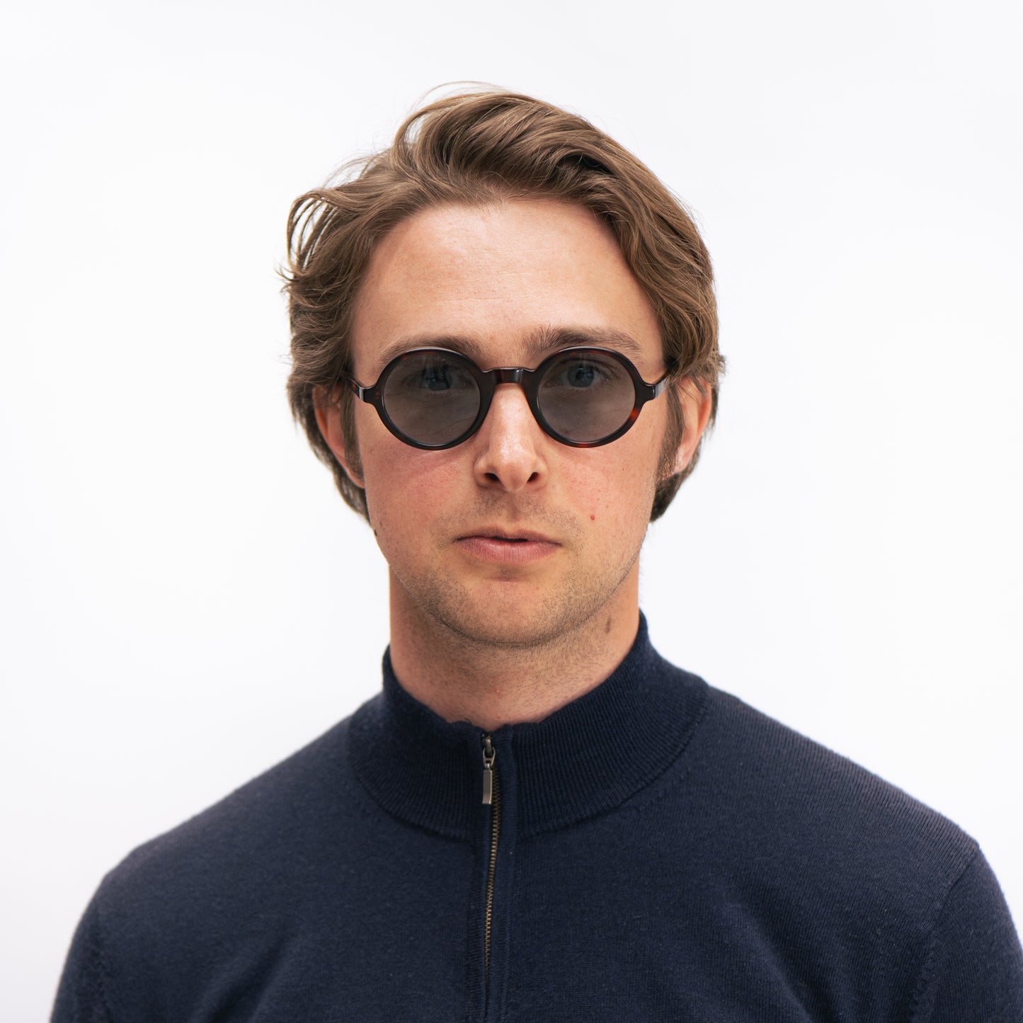 308 Brown Tortoiseshell Frame with Blue Lenses