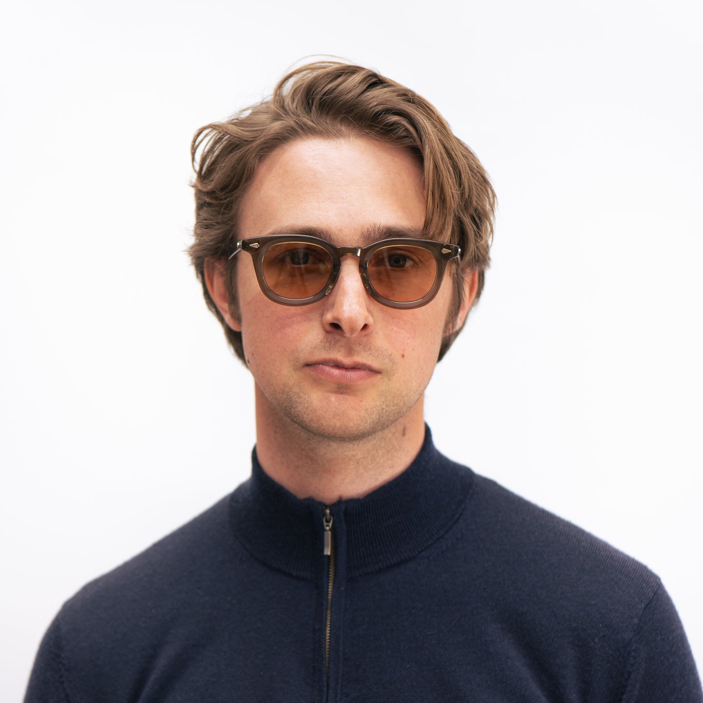 107 Olive Frame with Light Brown Lenses