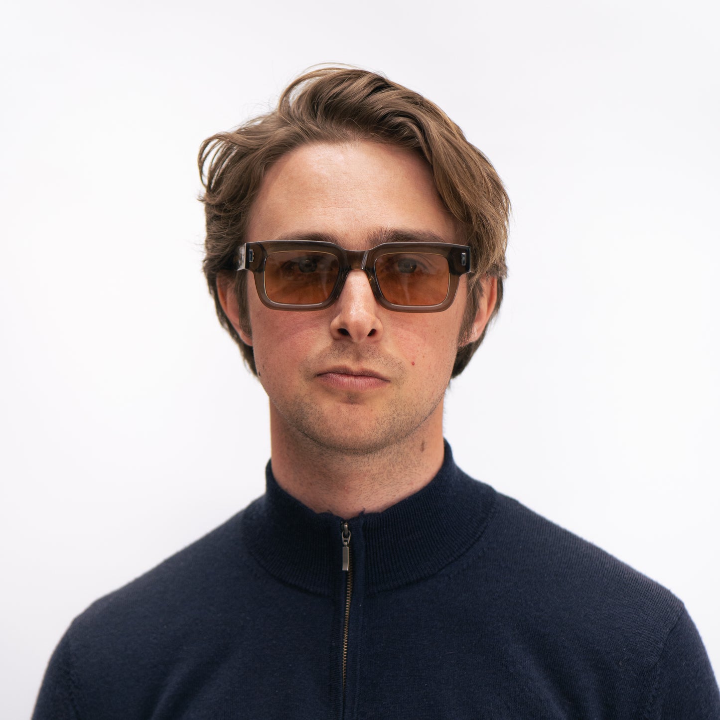 108 Olive Frame with Light Brown Lenses