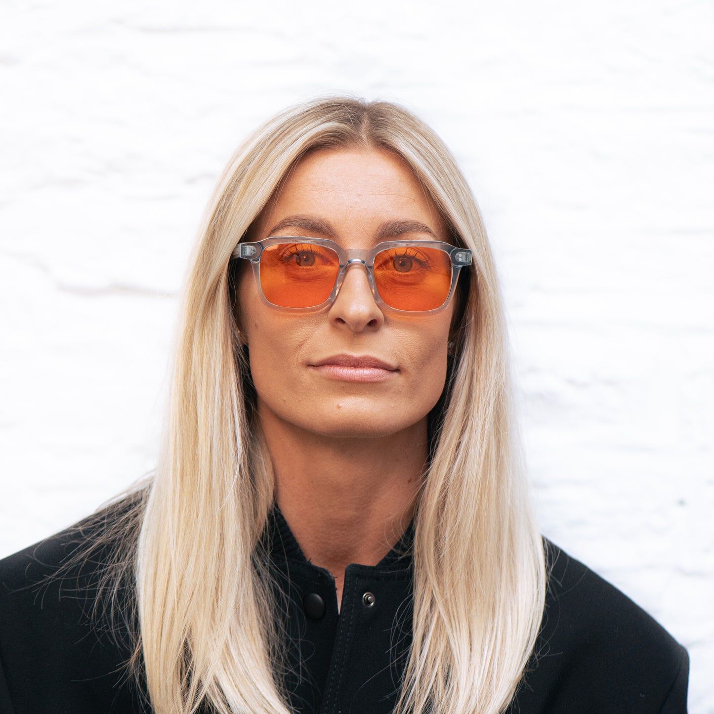 160 Clear Blue Frame with Orange Lenses