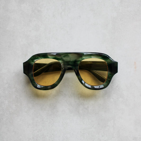 514 Green Marble Frame with Yellow Lenses