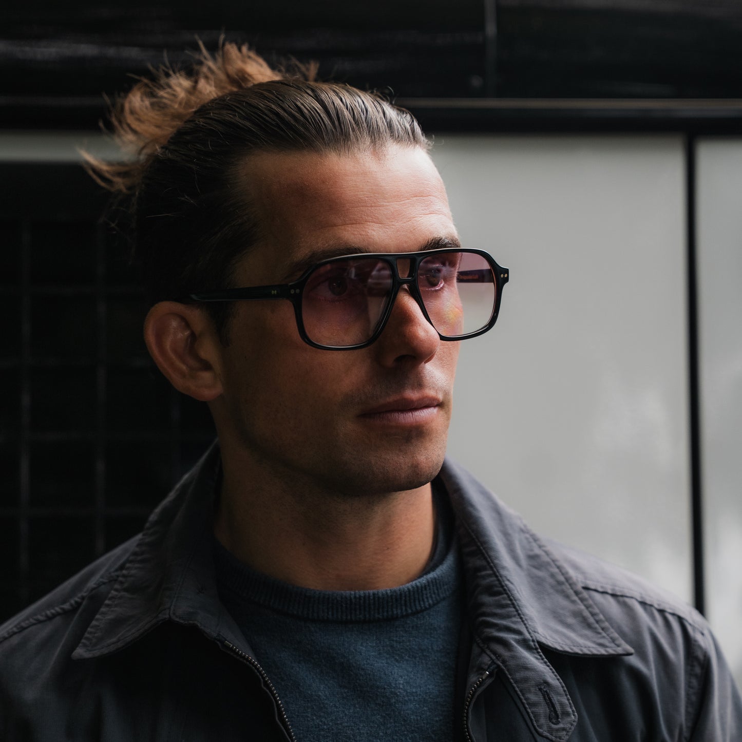 906 Black Frame with Gradient Pink Lenses