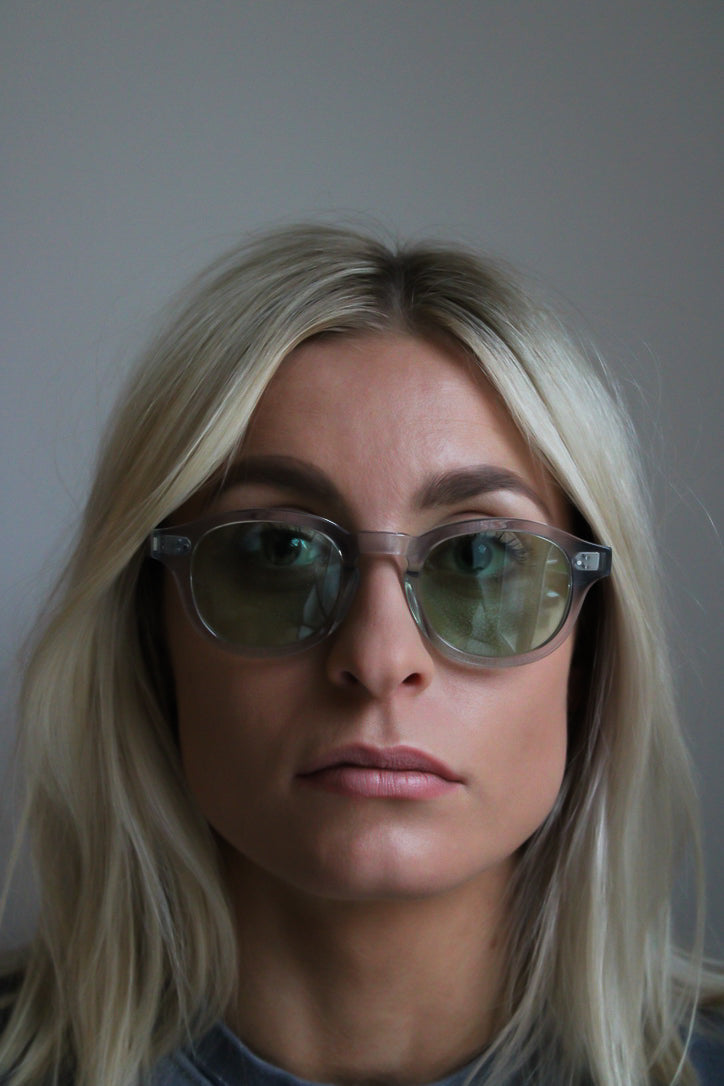 105 Originals Clear Frame with Candy Apple Green Lenses