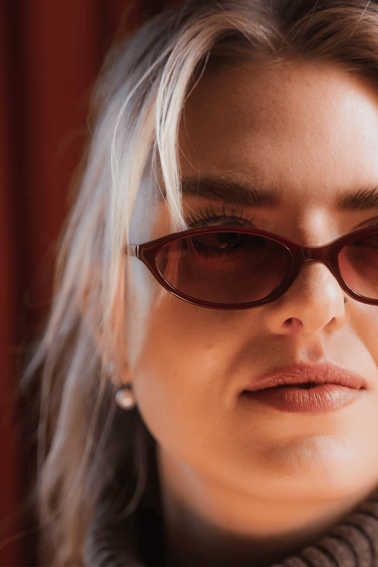 718 Red Frame with Red Gradient Lenses, worn by Lally