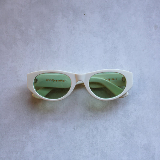 1/1 Cream Frame with Light Green Lenses