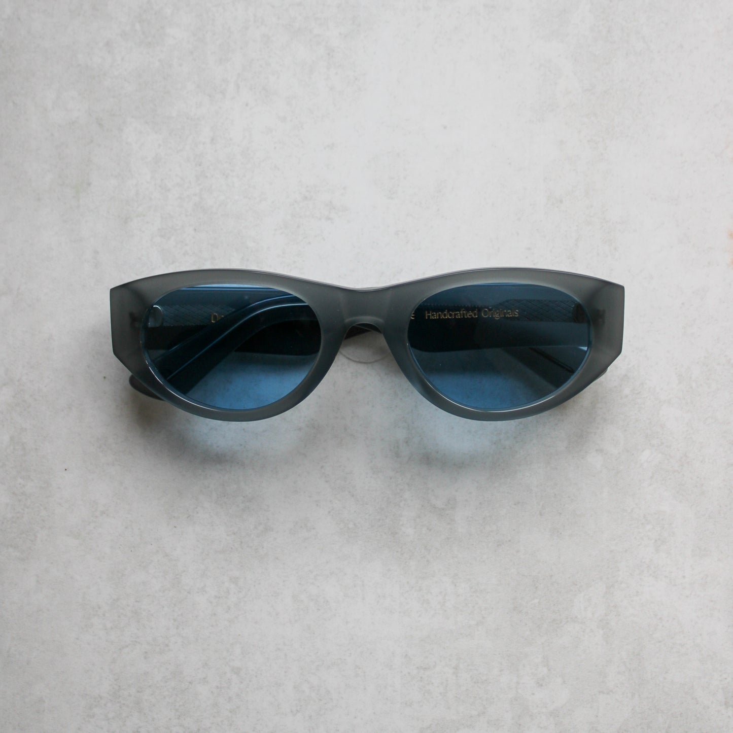 349 Clear Grey Frame with Blue Lenses