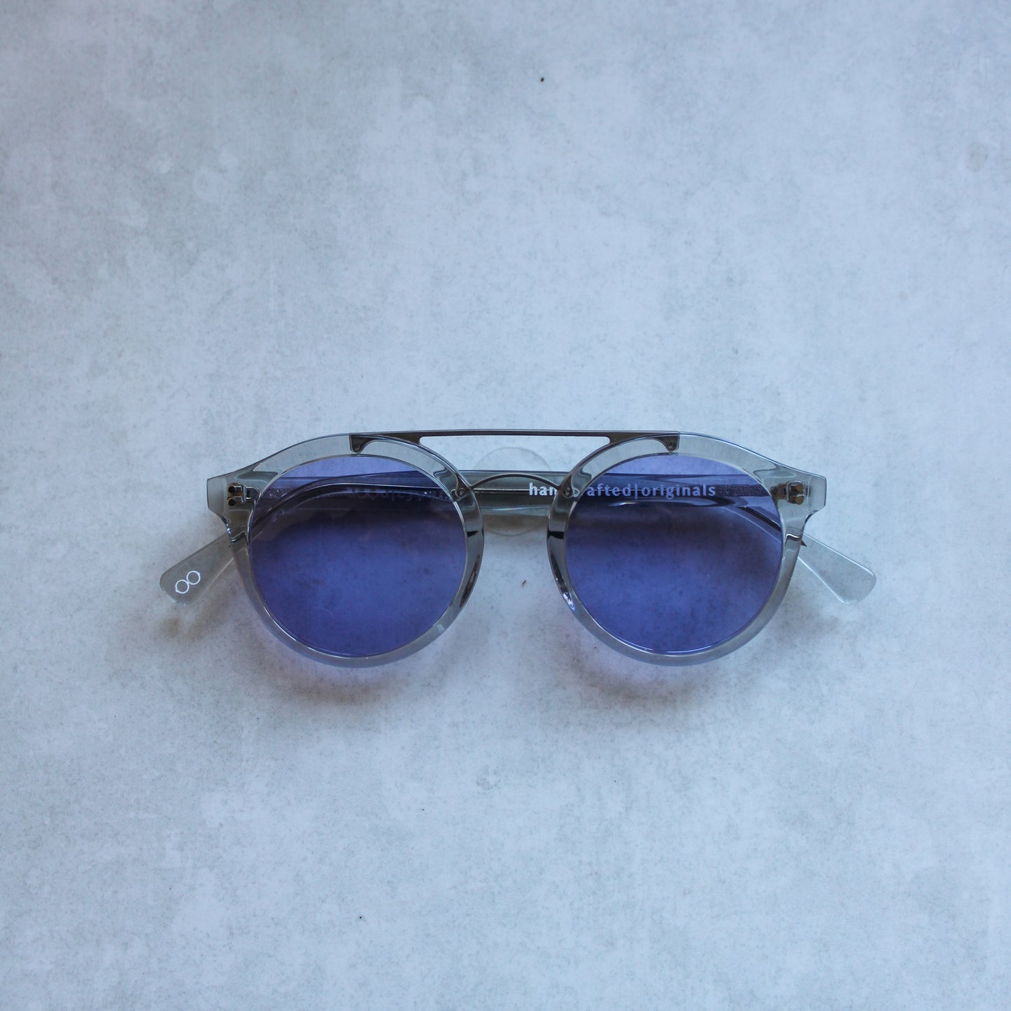 1/1 Clear Frame with Metal Detail and Purple Lenses