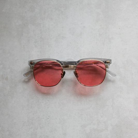 1/1 Clear Frame with Metal Details and Pink Lenses