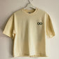 Off White T with Puff Logo in Green