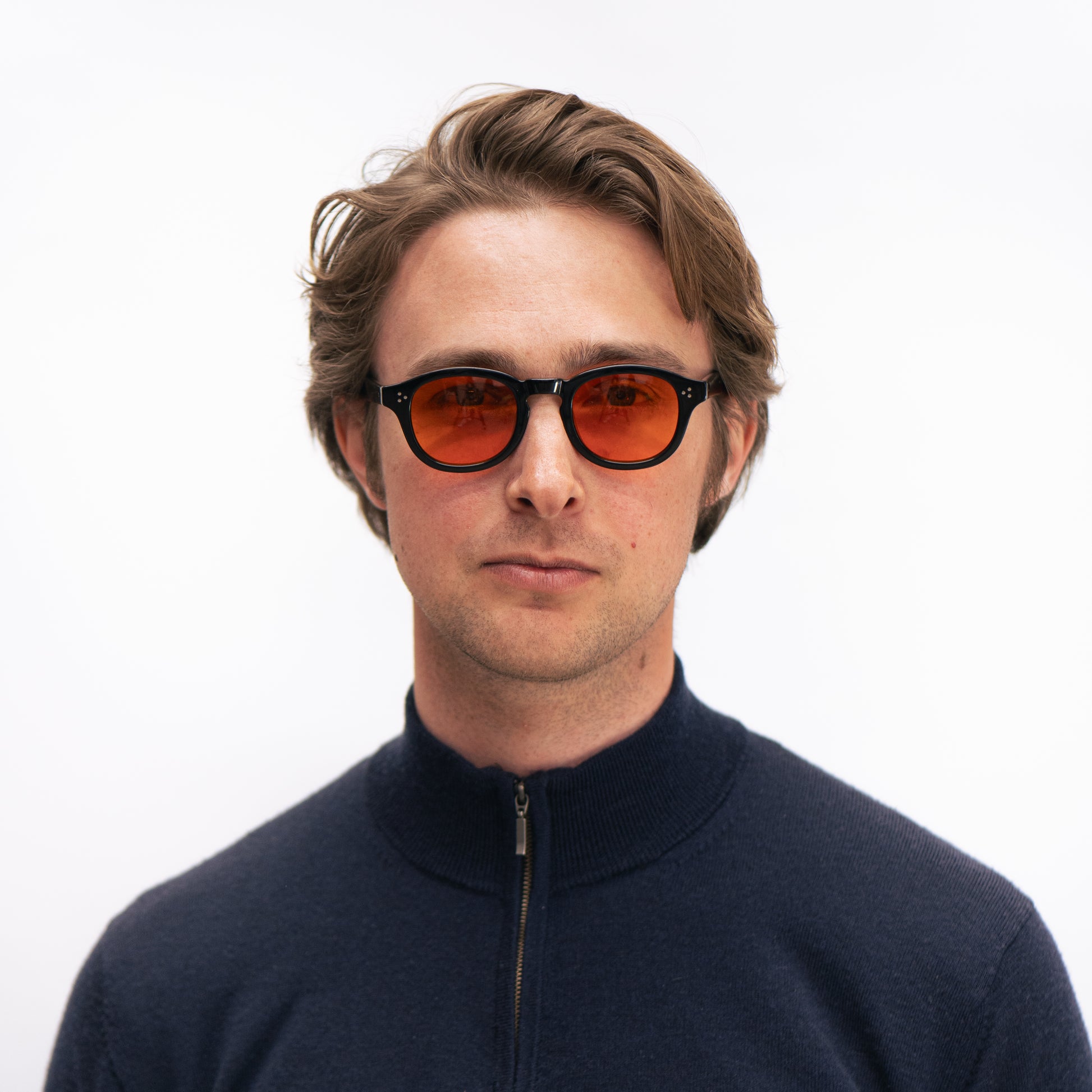 105 Black Frame with Orange Lenses – Dood Eyewear