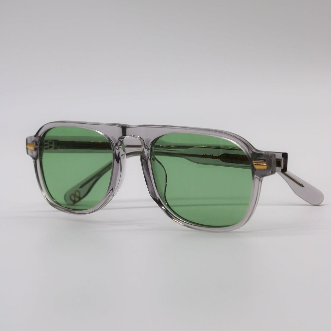 346 Clear Frame with Light Green Lenses