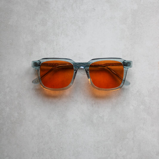 160 Clear Blue Frame with Orange Lenses