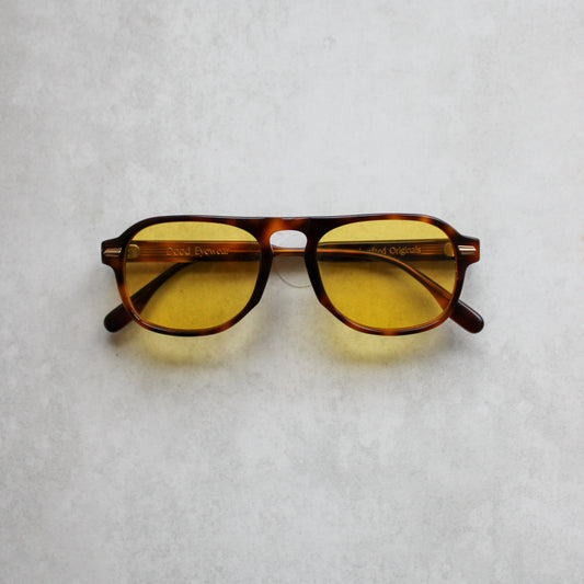 346 Brown Tortoiseshell Frame with Yellow Lenses