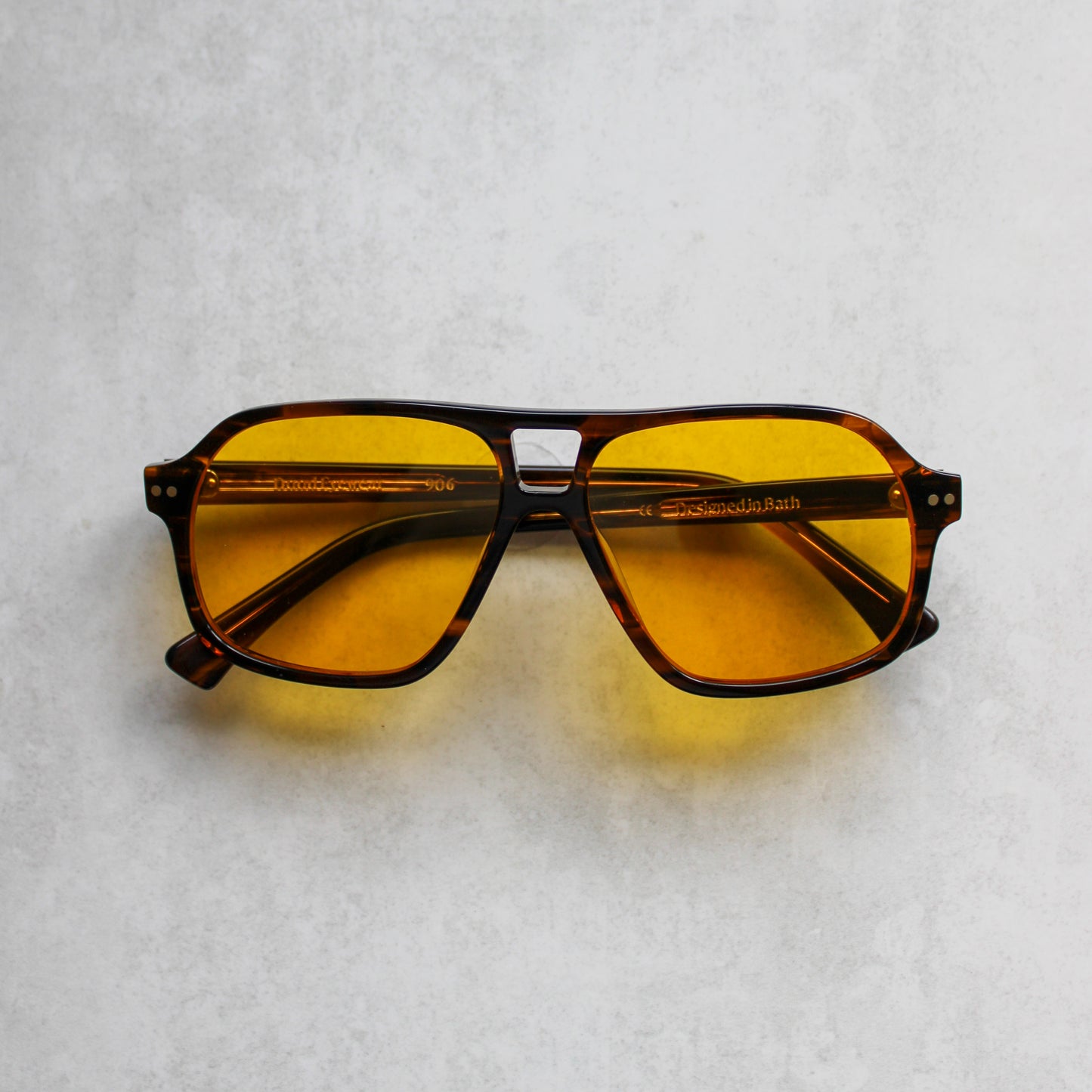 906 Brown Tortoiseshell Frame with Yellow Lenses