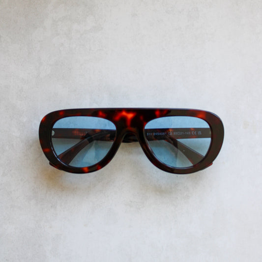 481 Dark Brown Tortoiseshell Frame with Blue Lenses