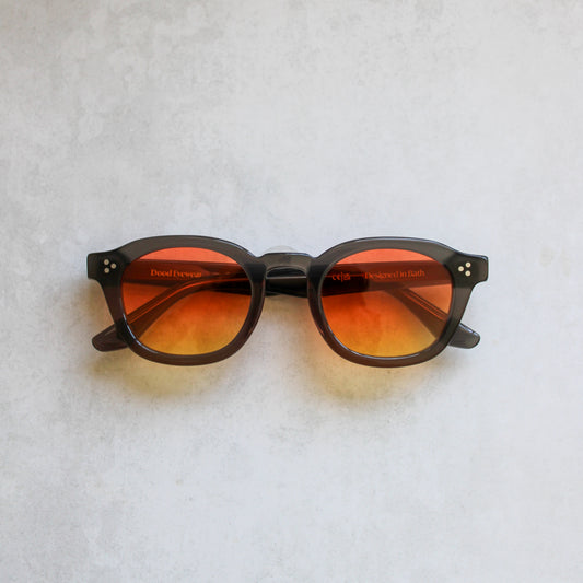915 Clear Dark Grey Frame with Red to Yellow Gradient Lenses