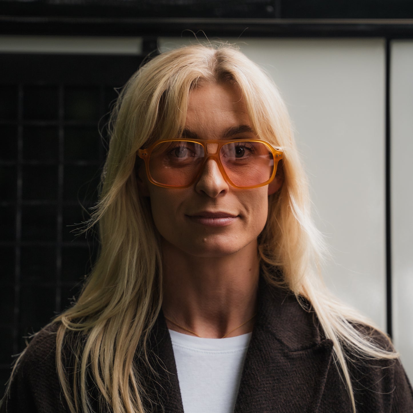 906 Clear Honeycomb Frame with Pink Lenses