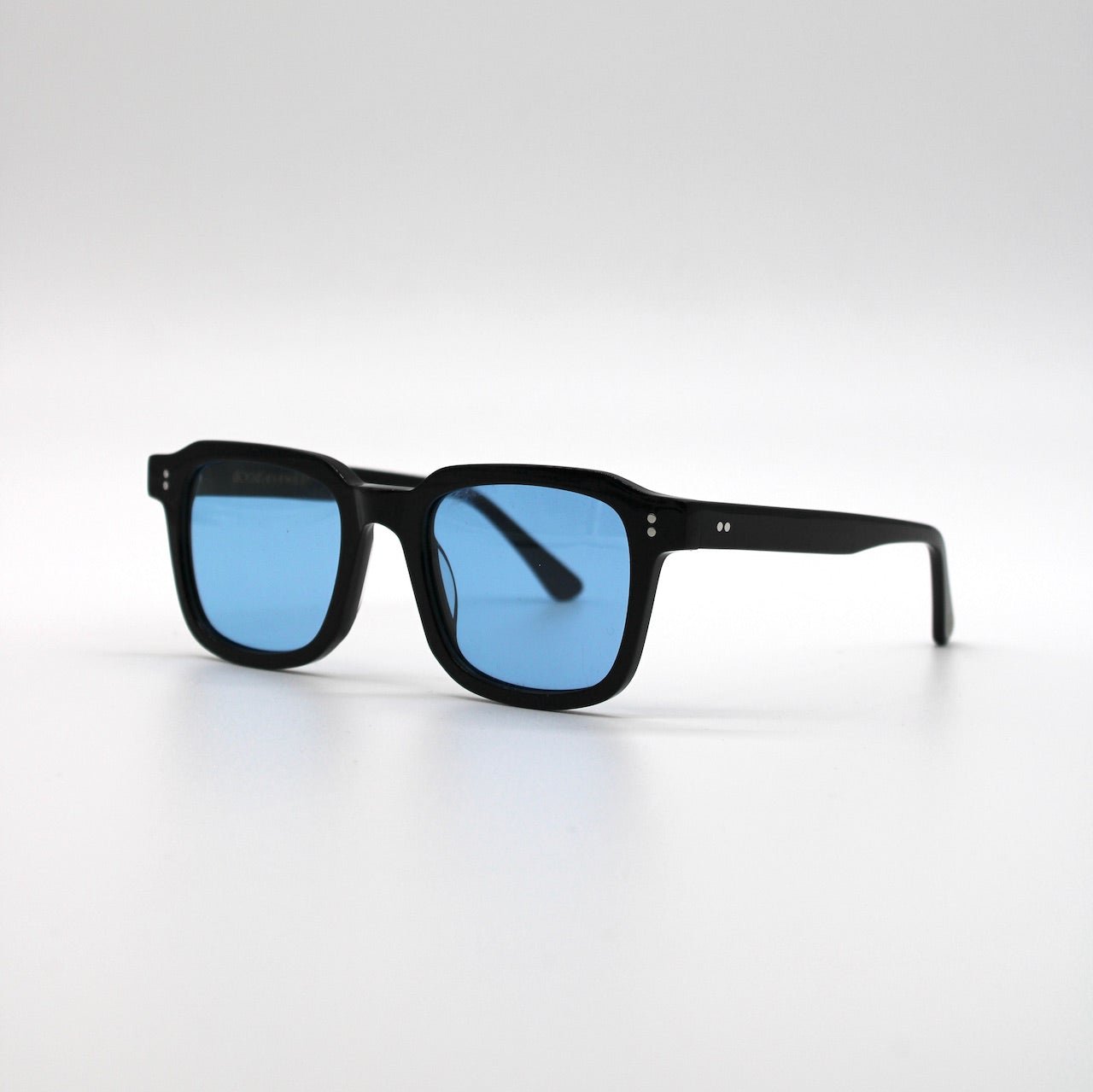 Black frame blue lens sunglasses best sale